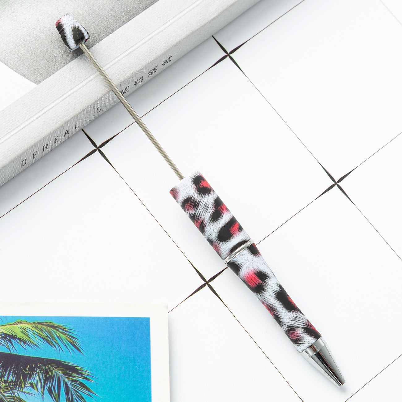 Wholesale 1000pcs Beadable Pens Cow Print Leopard Print Christmas Plastic Pen DIY for Beaded